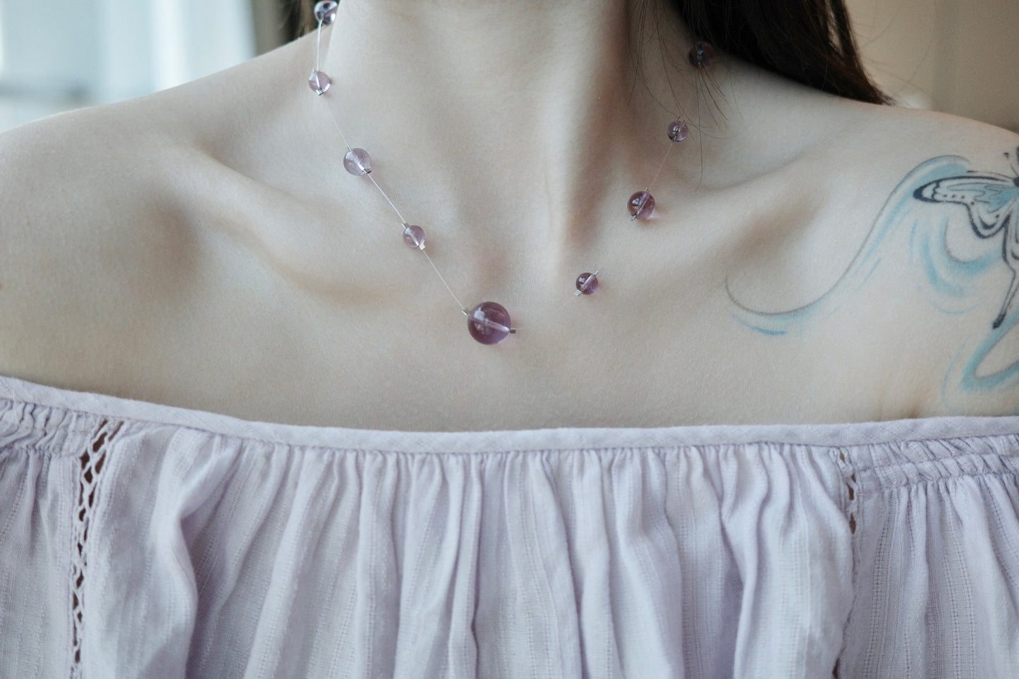 Amethyst Goddess Crystal Beaded Necklace