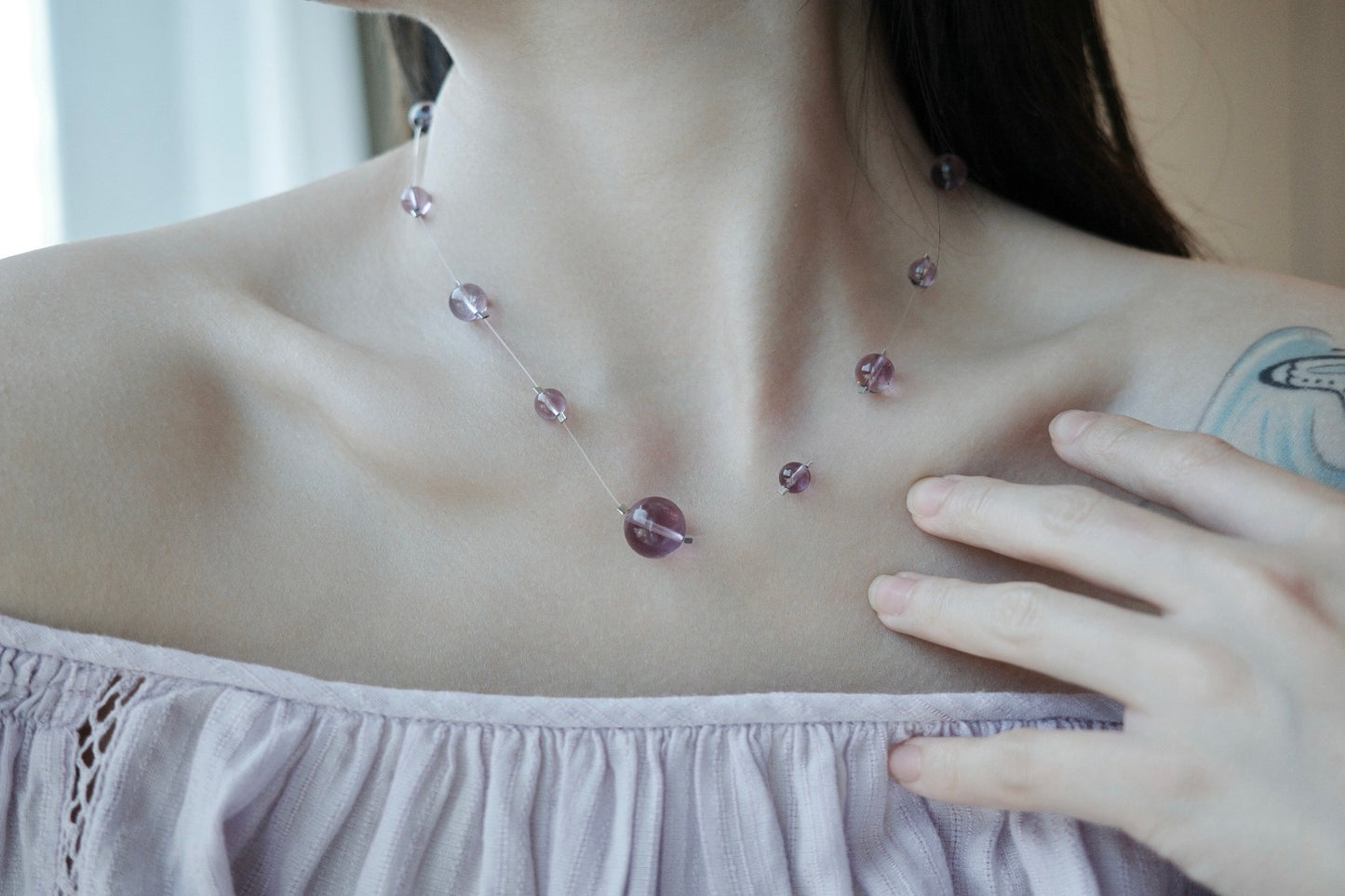 Amethyst Goddess Crystal Beaded Necklace