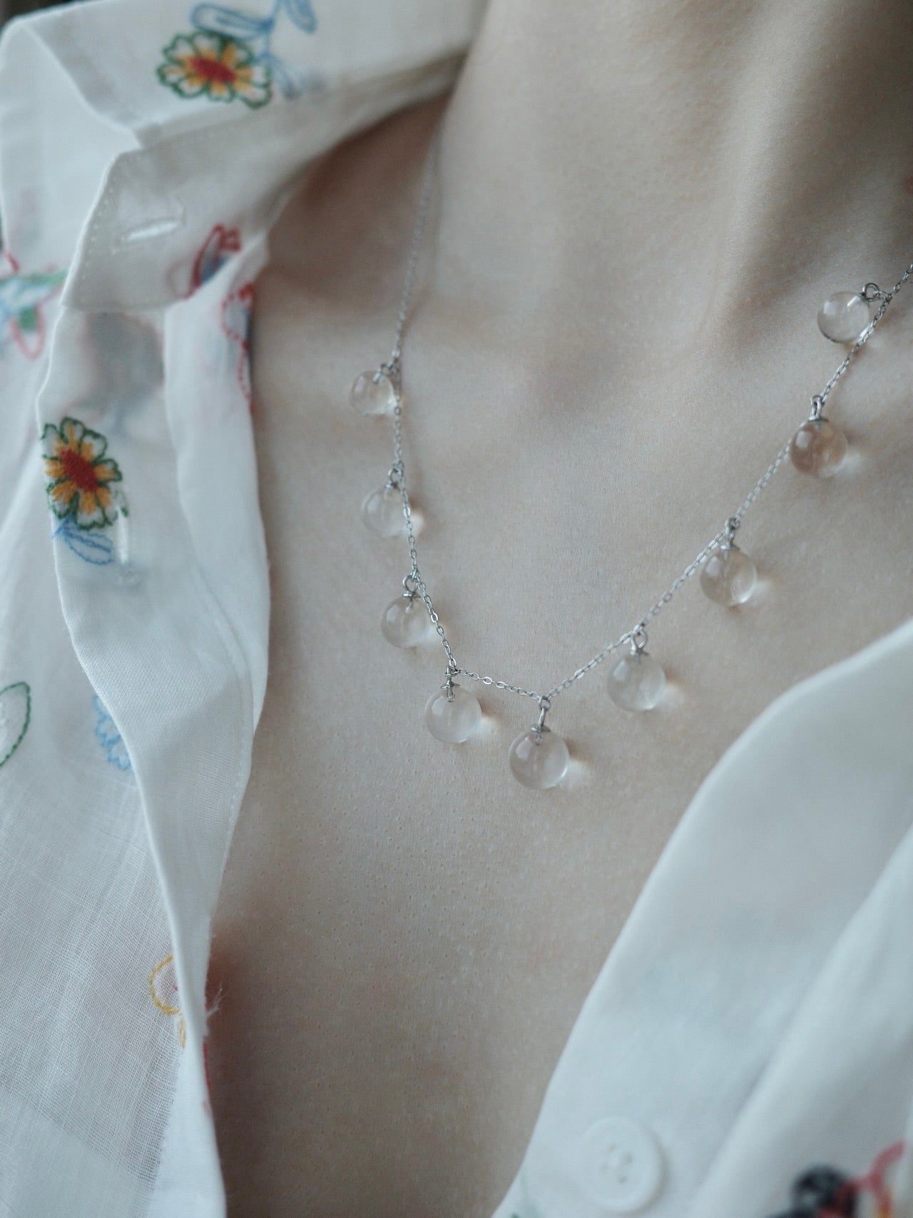 Mermaid Tears Crystal Beaded Necklace