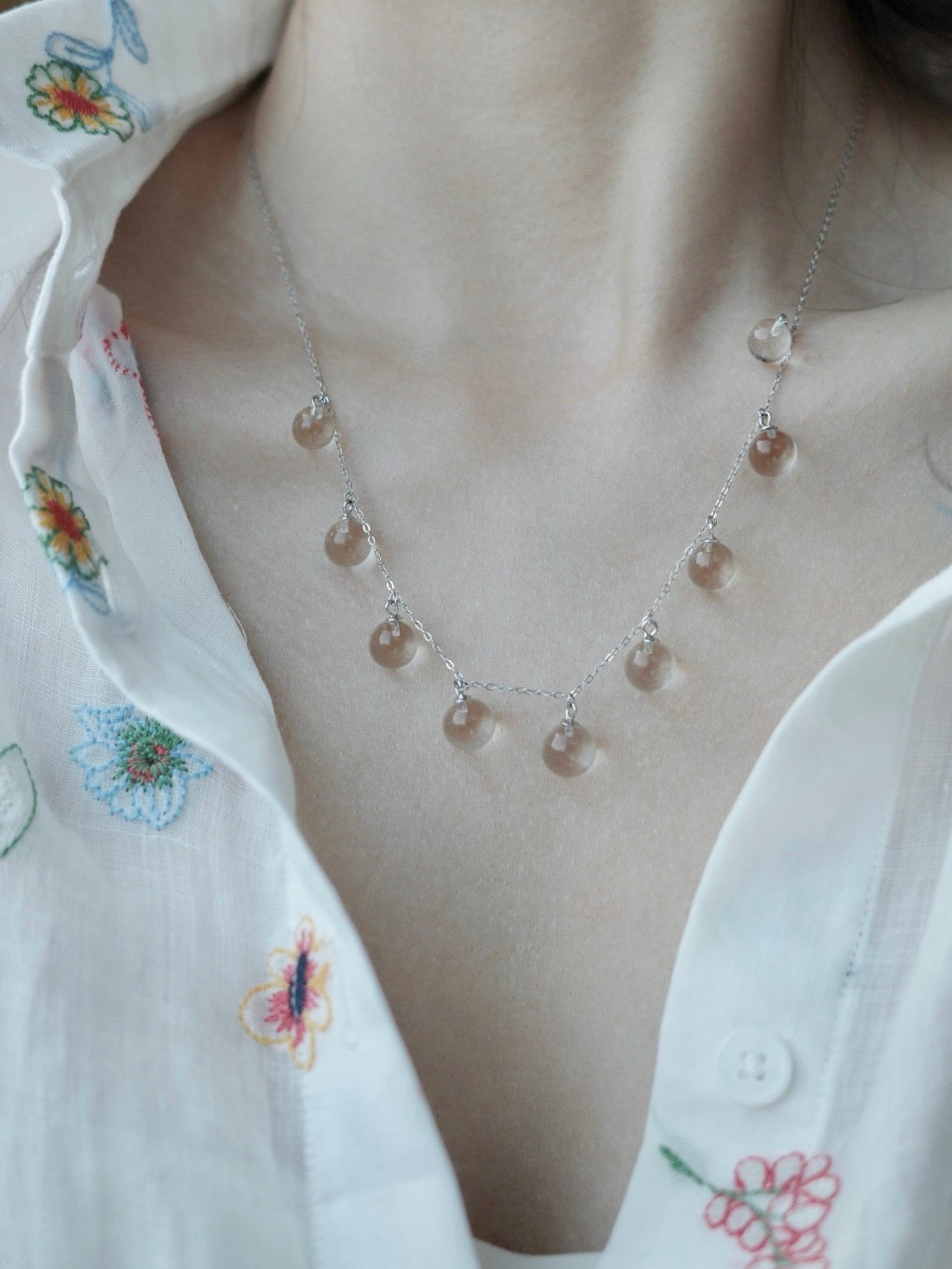 Mermaid Tears Crystal Beaded Necklace