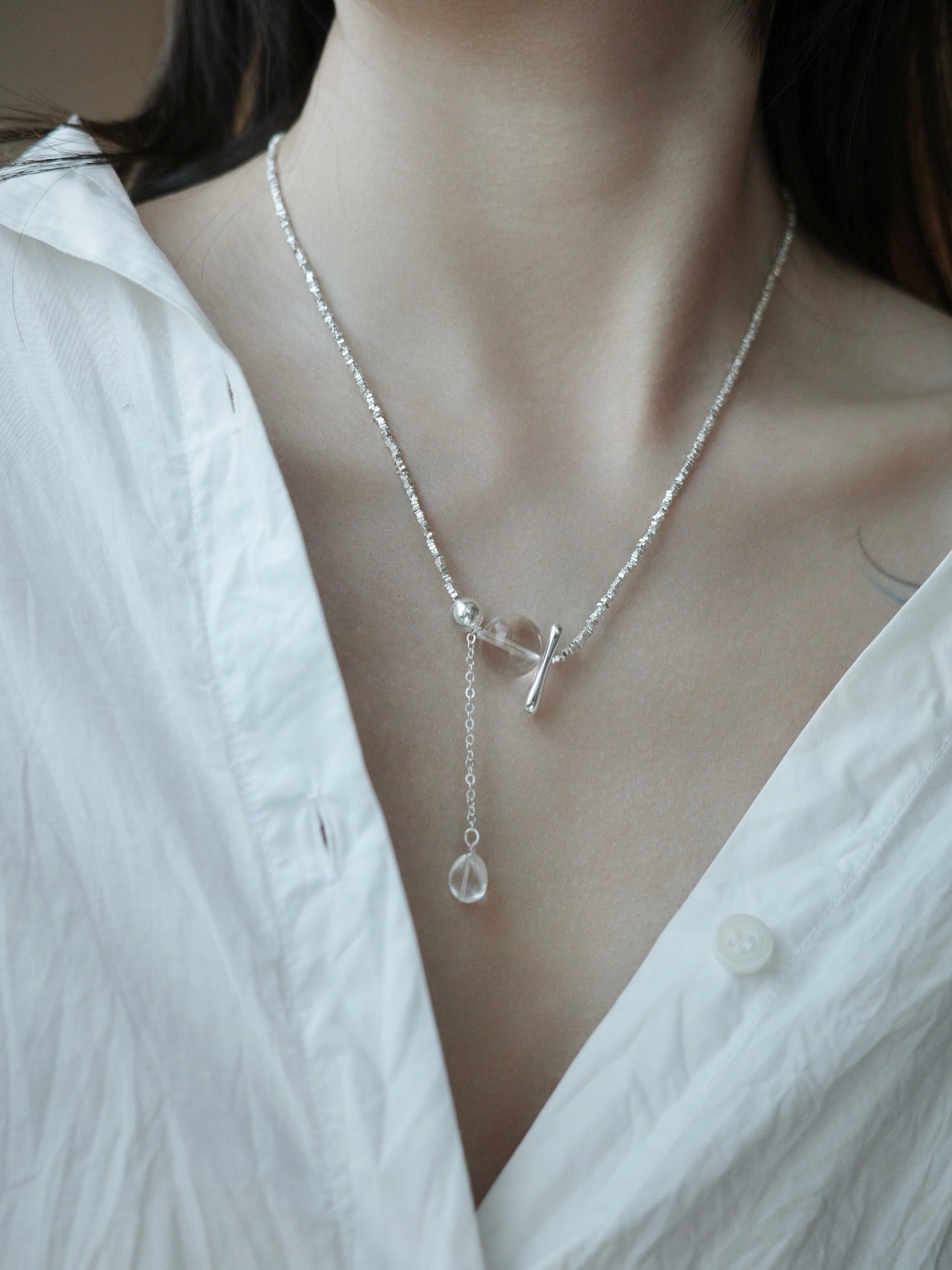Water drop Goddess Crystal Beaded Necklace