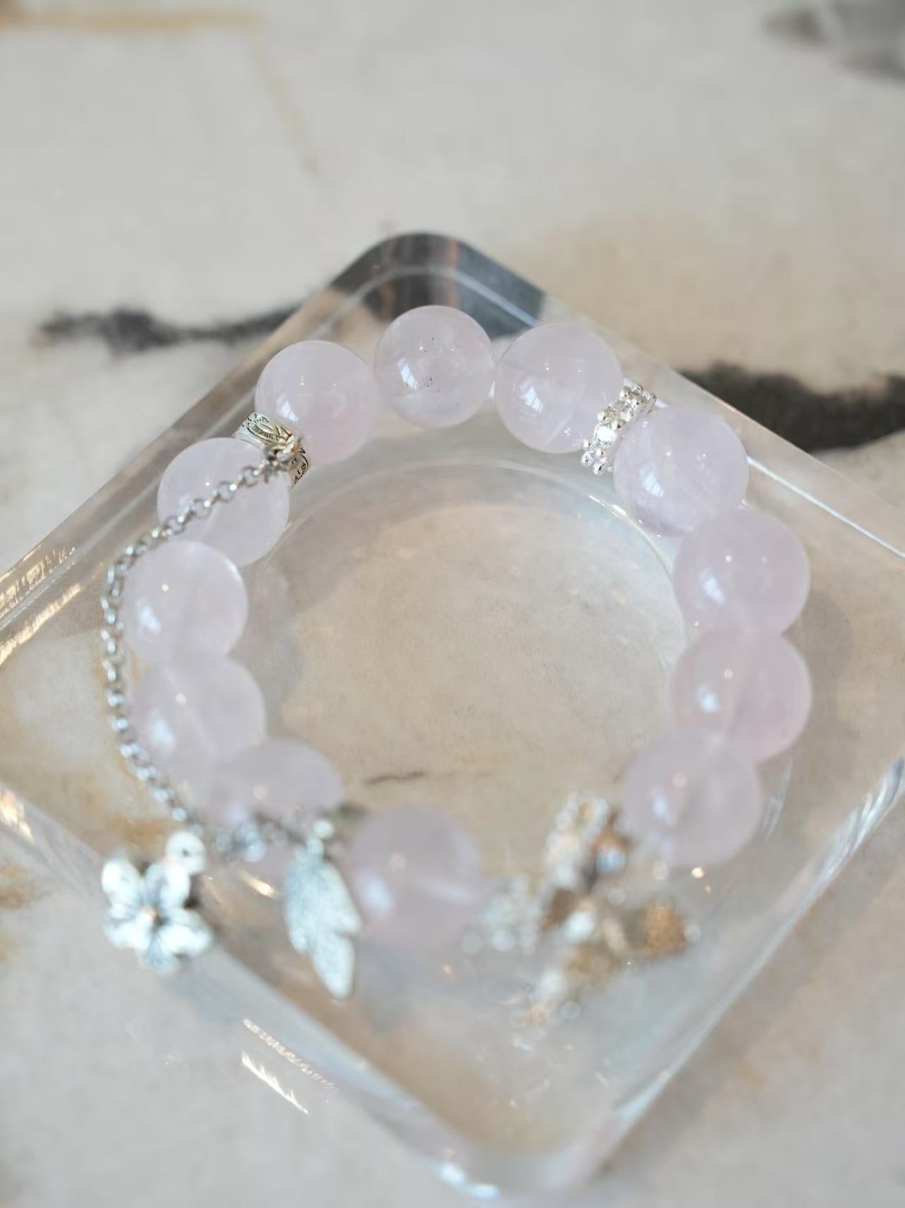 Butterfly Rose Quartz Energy Bracelet