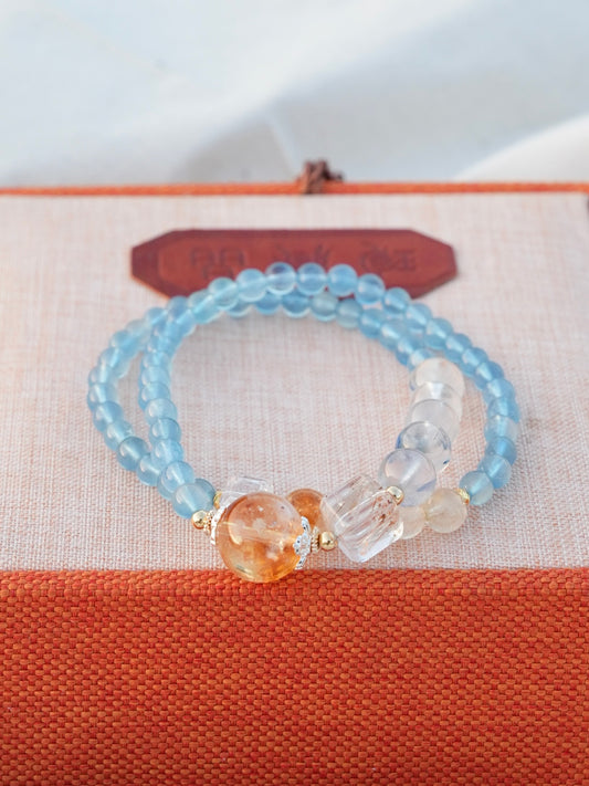 Aquamarine & Citrine Energy Bracelet