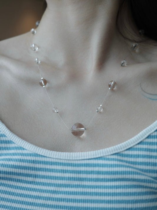 Clear Quartz Goddess Crystal Beaded Necklace