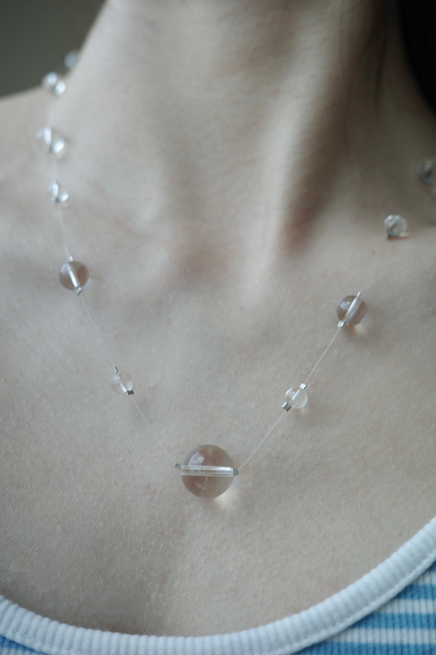 Clear Quartz Goddess Crystal Beaded Necklace